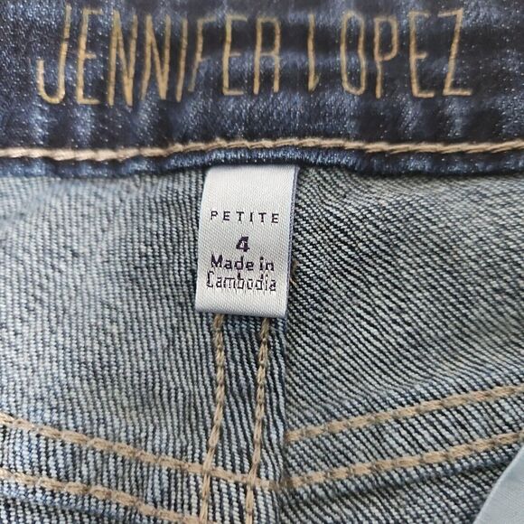 Jennifer Lopez Boyfriend Jeans Dark Wash, 4 Petite RN#73277 Euc - Picture 3 of 8